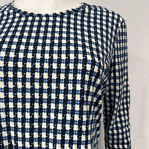 J McLaughlin Rich Classy 3/4 Sleeves Stretch Summer Resort Cruise Tshirt Top M - Picture 2 of 6